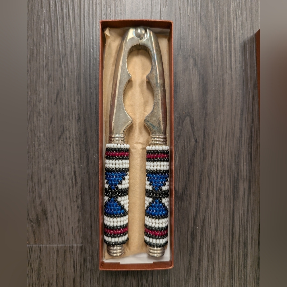 Ndebele Beaded Silver Nutcracker from South Africa NIB